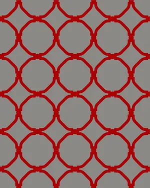 Red Linked Circles Pattern Wallpaper