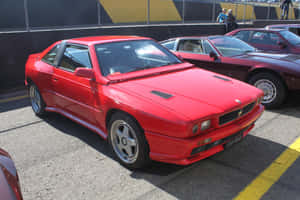 Red Maserati Shamal Classic Car Wallpaper