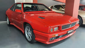 Red Maserati Shamal Classic Car Wallpaper