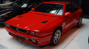 Red Maserati Shamal Exhibit Wallpaper