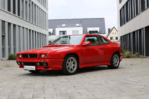 Red Maserati Shamal Luxury Coupe Wallpaper