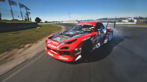 Red Mazda R X7 Drifting Action Wallpaper