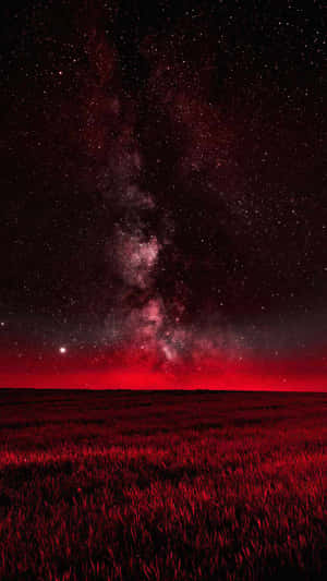 Red Milky Sky Over A Field Wallpaper