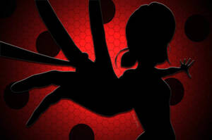 Red Miraculous Ladybug Silhouette Wallpaper