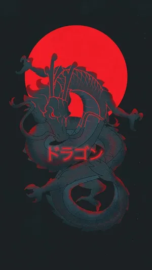 Red Moon Dragon Art Wallpaper