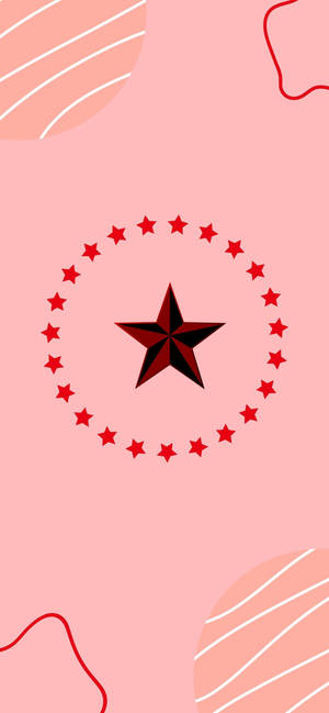 Red Nautical Star Vector Art Wallpaper