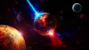 Red Nebula In Outer Space Wallpaper