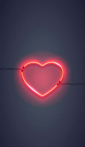 Red Neon Heart Wall Light Wallpaper