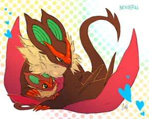 Red Noivern Hugging Red Noibat Wallpaper