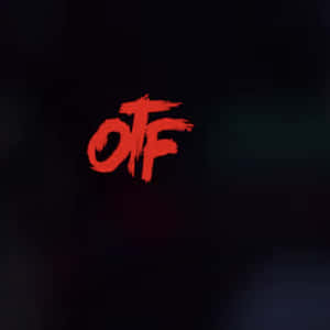 Red O T F Graffiti Style Logoon Black Background Wallpaper