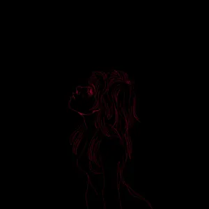Red Outline Female Silhouette Wallpaper