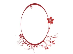 Red Oval Flower Frame Wallpaper