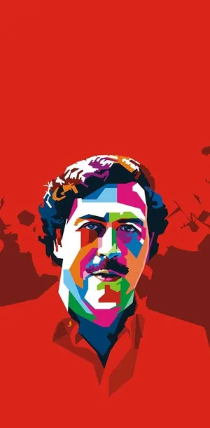 Red Pablo Escobar Pop Art Wallpaper