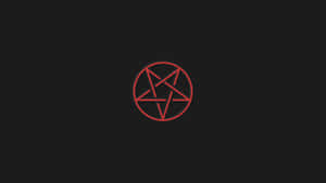 Red Pentagramon Black Background Wallpaper