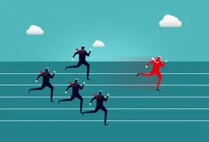 Red Person Lead A Race Wallpaper