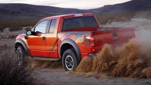 Red Pickup Truck Off Roading Wallpaper