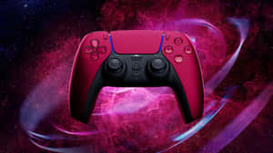 Red Ps5 Controller Design Wallpaper