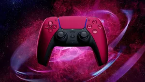 Red Ps5 Controller Design Wallpaper