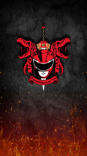 Red Ranger Tyrannosaurus Artwork Wallpaper