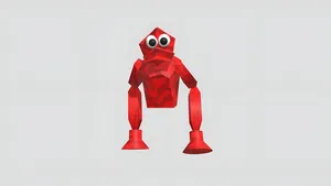 Red Robot Character Design Wallpaper