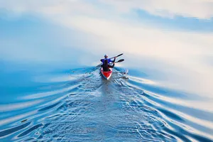 Red Row Boat Sailing Wallpaper