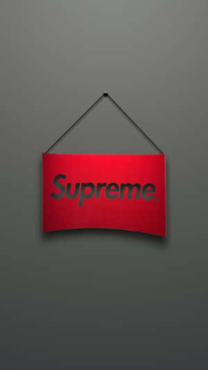 Red Signage Supreme Iphone Wallpaper