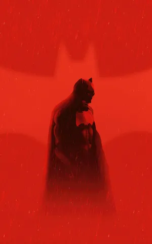 Red Silhouette Batman Last Knight Wallpaper