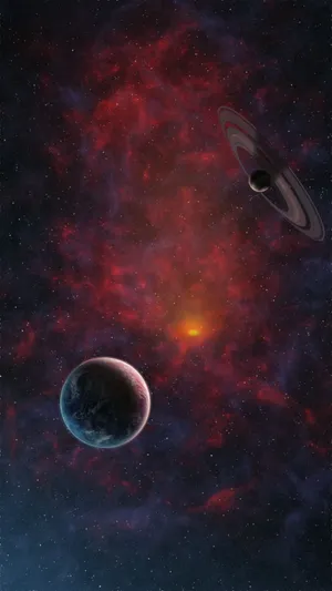 Red Skies In Space 4k Phone Wallpaper