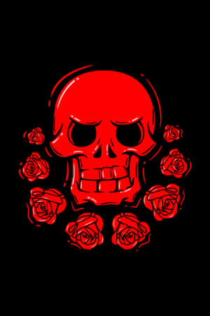 Red Skulland Roses Aesthetic Wallpaper