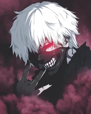 Red Smoke Kaneki Pfp Wallpaper