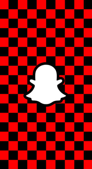Red Snapchat Logo Checkerboard Background Wallpaper