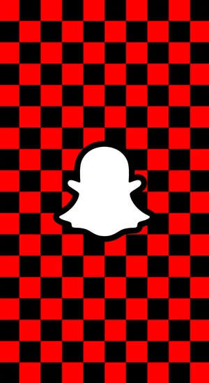 Red Snapchat Logo Checkerboard Background Wallpaper
