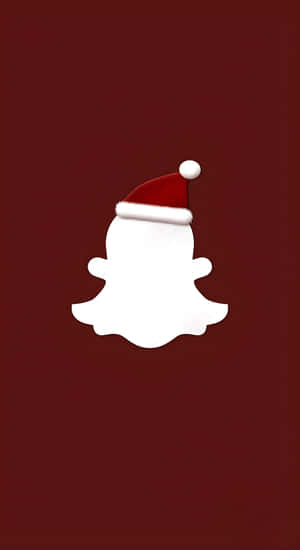 Red Snapchat Logo Christmas Edition Wallpaper
