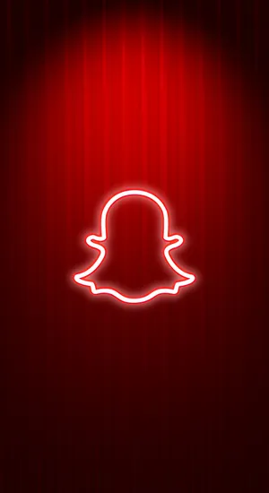 Red Snapchat Logo Neon Wallpaper