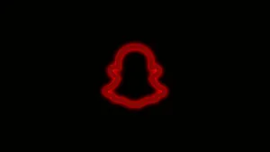 Red Snapchat Logo Neon Wallpaper