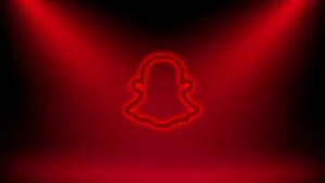 Red Snapchat Logo Neon Wallpaper