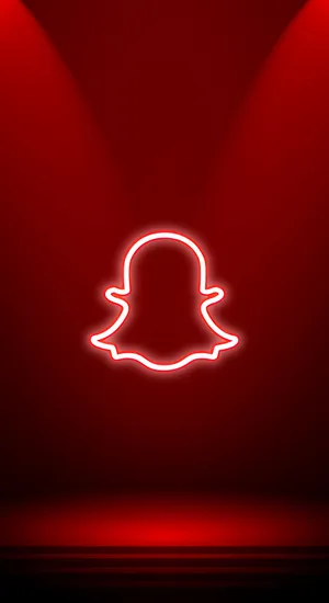 Red Snapchat Logo Neon Wallpaper