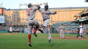 Red Sox Players' Teamwork Wallpaper