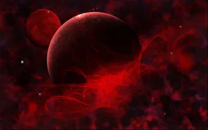 Red Space Big Planets Smoke Wallpaper