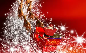 Red Sparkling Cool Christmas Desktop Wallpaper