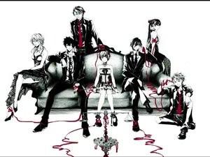 Red String Passing Through Psycho Pass Characters Wallpaper