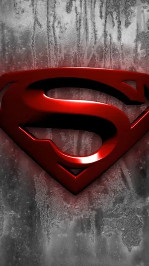 Red Superman Symbol Iphone Metallic Wallpaper