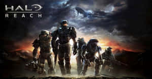 Red Team Spartans Assemble In The World Of Halo Wallpaper