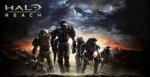 Red Team Spartans Assemble In The World Of Halo Wallpaper