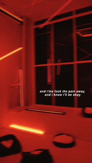Red Tinted_ Room_with_ Text_ Overlay Wallpaper