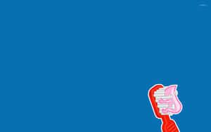 Red Toothbrush Blue Background Wallpaper