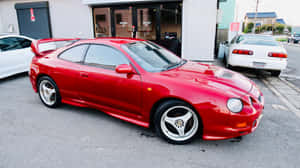 Red Toyota Celica G T Four Parked Wallpaper