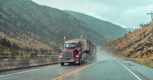 Red Trailer Semi-truck Wallpaper