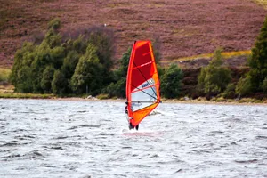 Red Windsurfing Sail Wallpaper