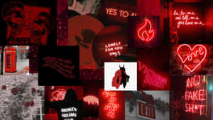 Redand Black Tired Aesthetic Collage Wallpaper